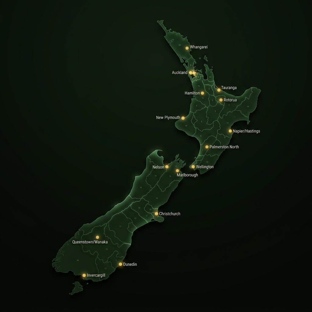 New Zealand franchise territory map